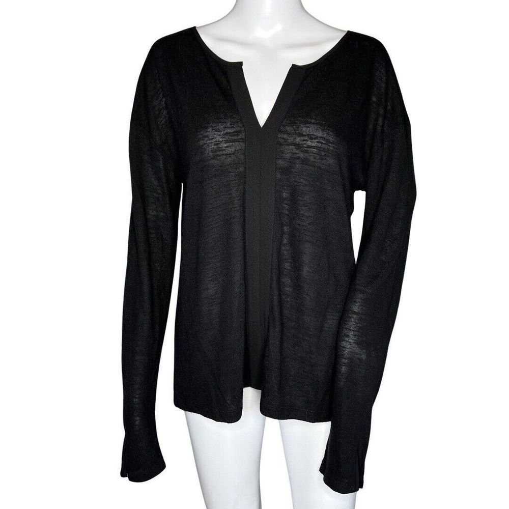 Sanctuary Sweater Womens Large Black Lightweight Casual Neutral Minimalist